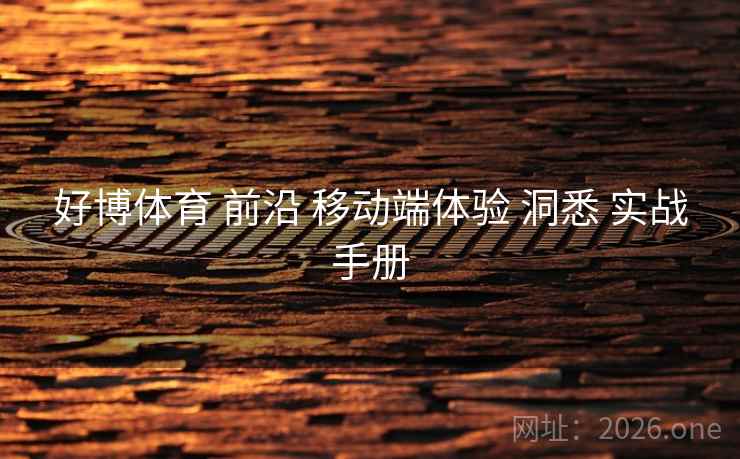 好博体育 前沿 移动端体验 洞悉 实战手册