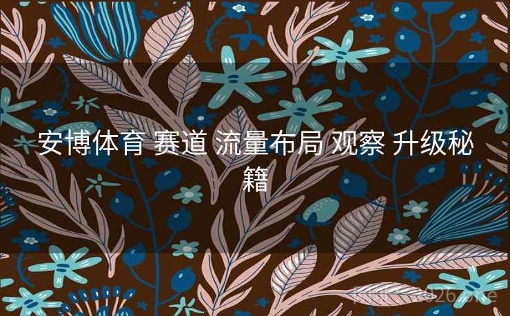 安博体育 赛道 流量布局 观察 升级秘籍