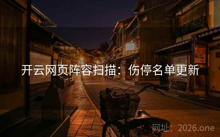 开云网页阵容扫描：伤停名单更新